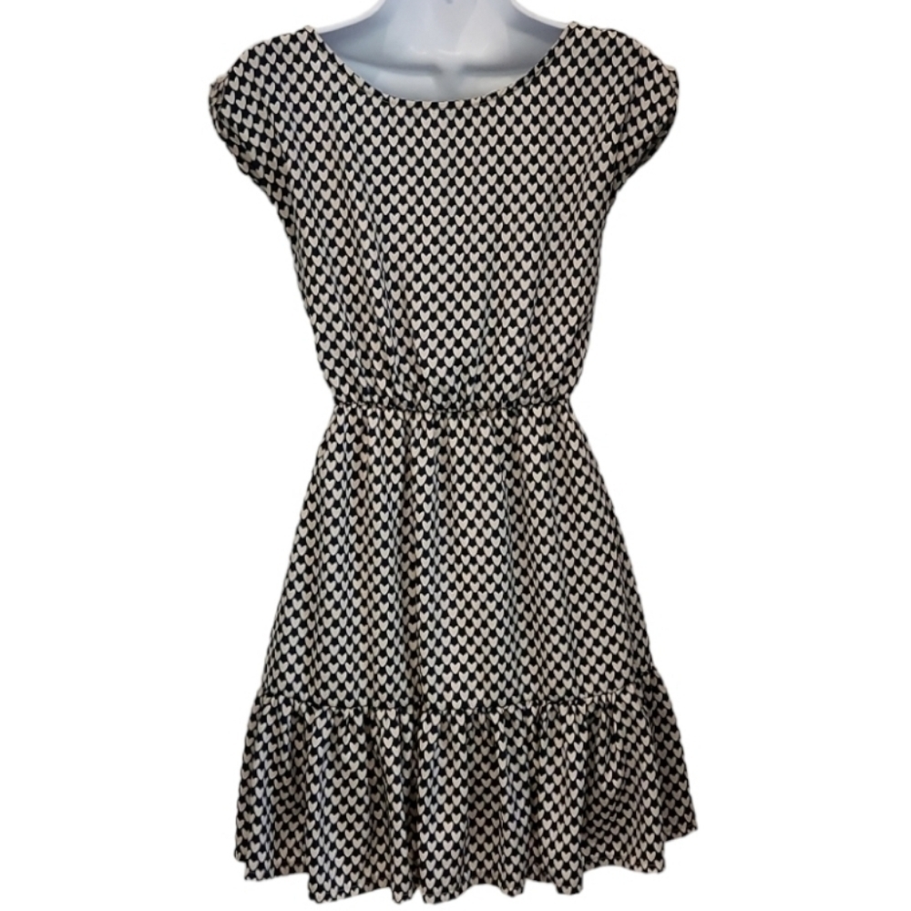 American Rag Heart Print Ruffle Trim Dress - Picture 2 of 5